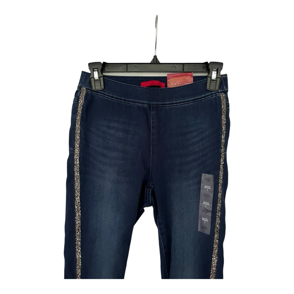 NWT Jennifer Lopez midrise jegging with sparkly leg embellishment style Olivia - Picture 5 of 13